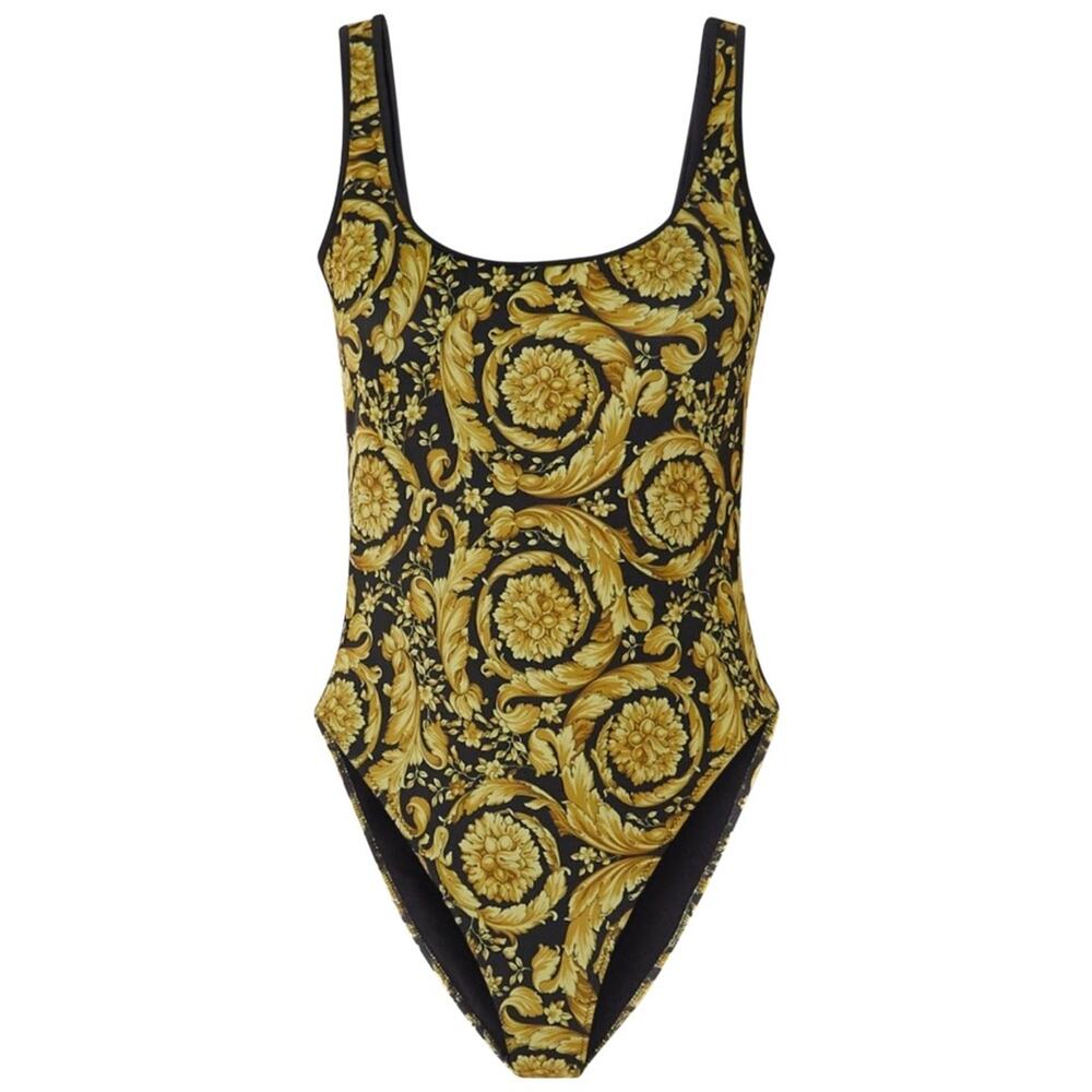 VERSACE Barocco logo printed swimsuit bodysuit